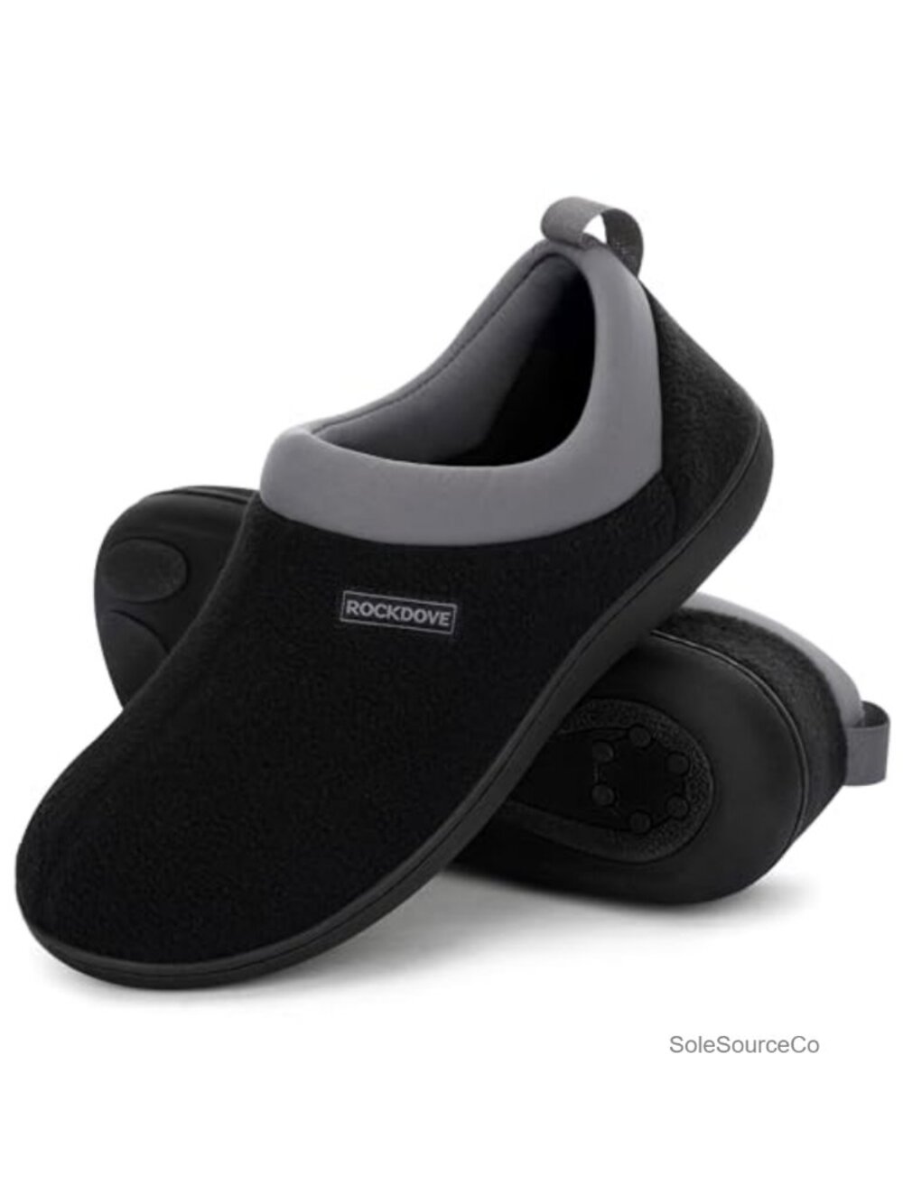 RockDove Women's Polar Fleece Two Tone Slipper Memory Foam Non Slip